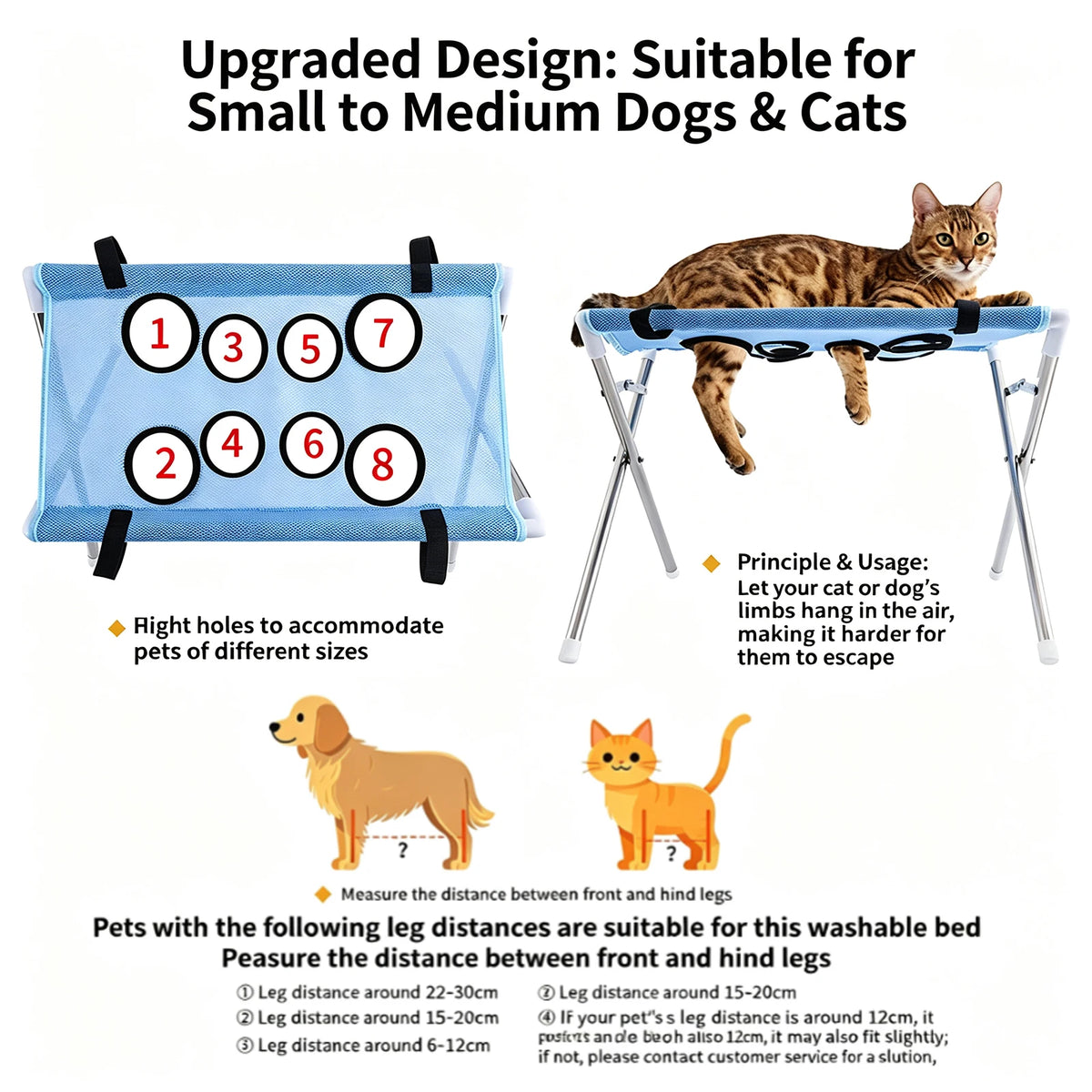 Foldable Pet Grooming Hammock for Dog Bathing and Nail Trimming