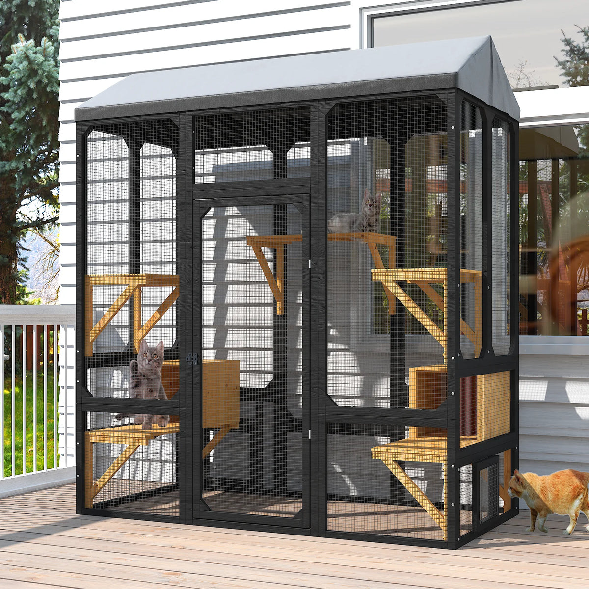 Waterproof Outdoor Cat Catio Walk In Platforms And Boxes