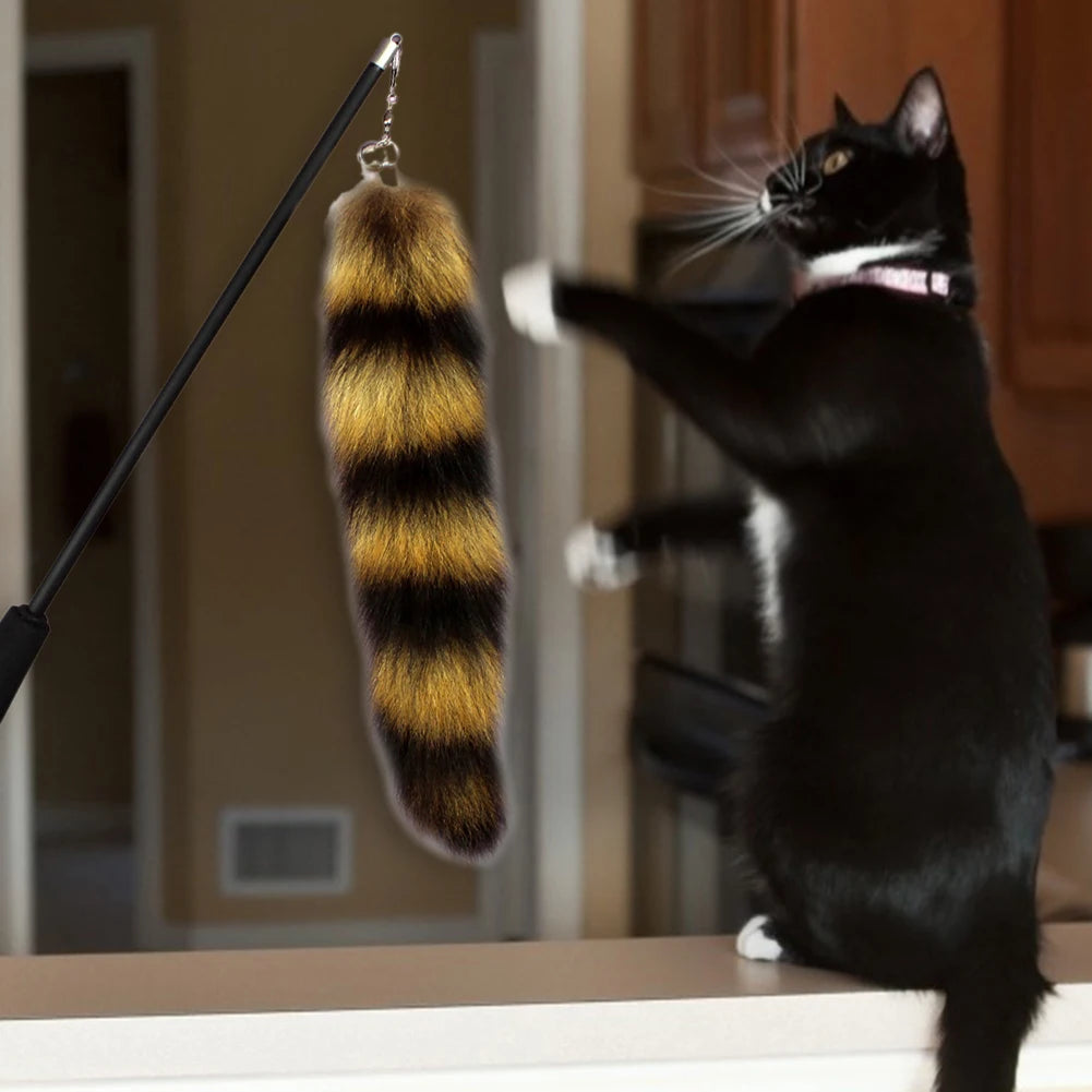 Shunmaii Telescopic Feather Cat Teaser Wand Interactive Toy for Play