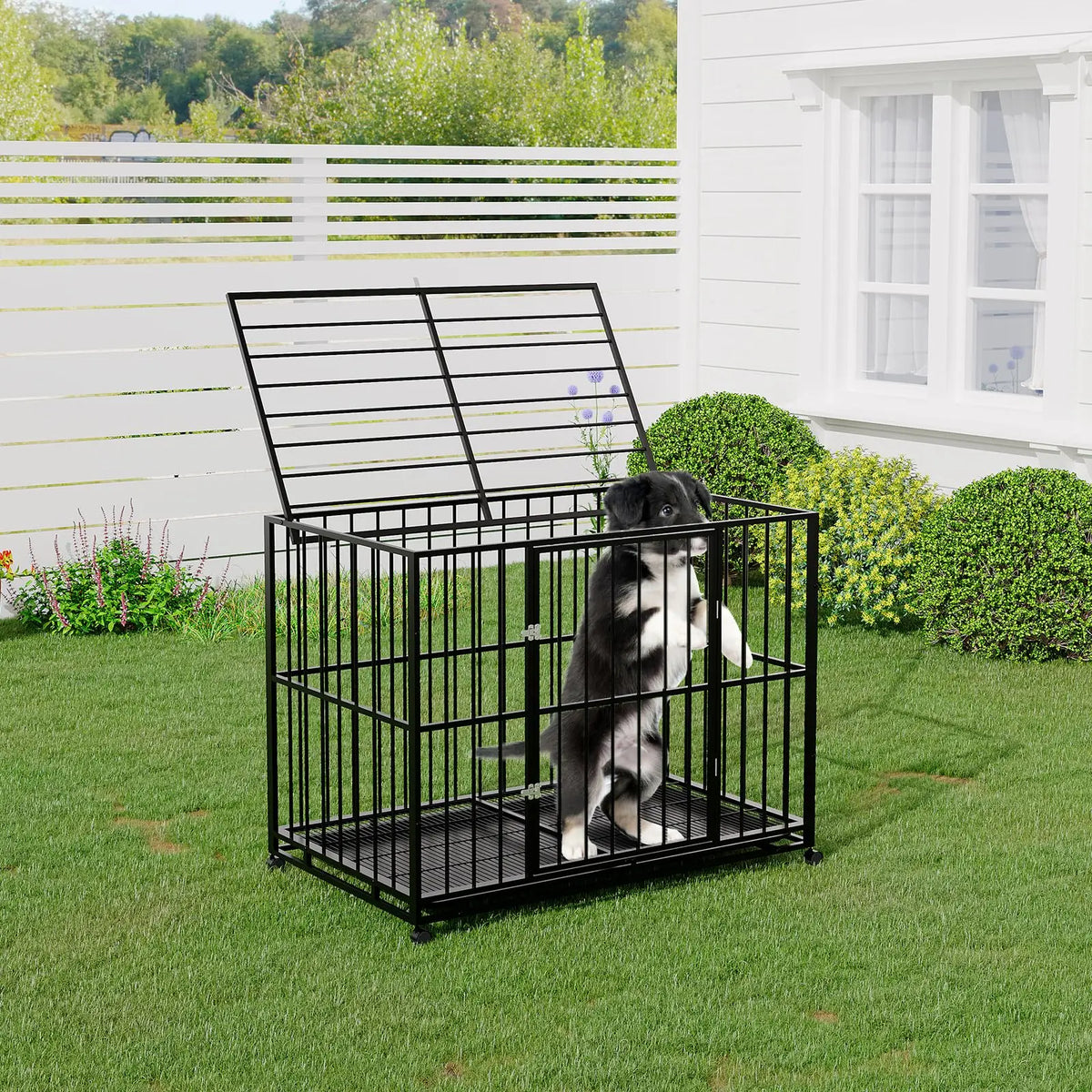 Anixol Heavy Duty Stainless Steel Dog Crate With Wheels