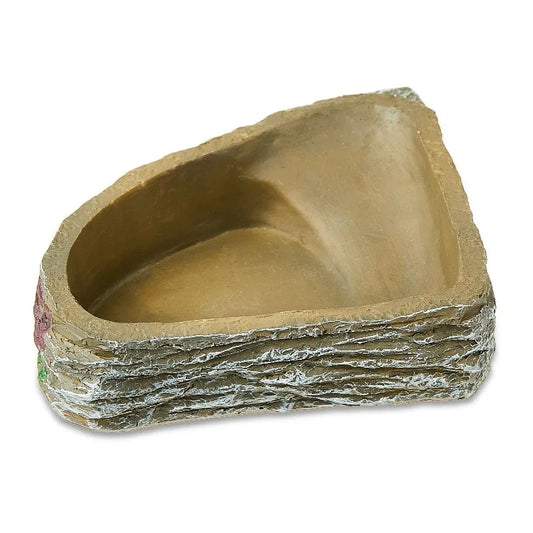 Reptile Terrarium Resin Dual Purpose Feeding Bowl With Angled Access
