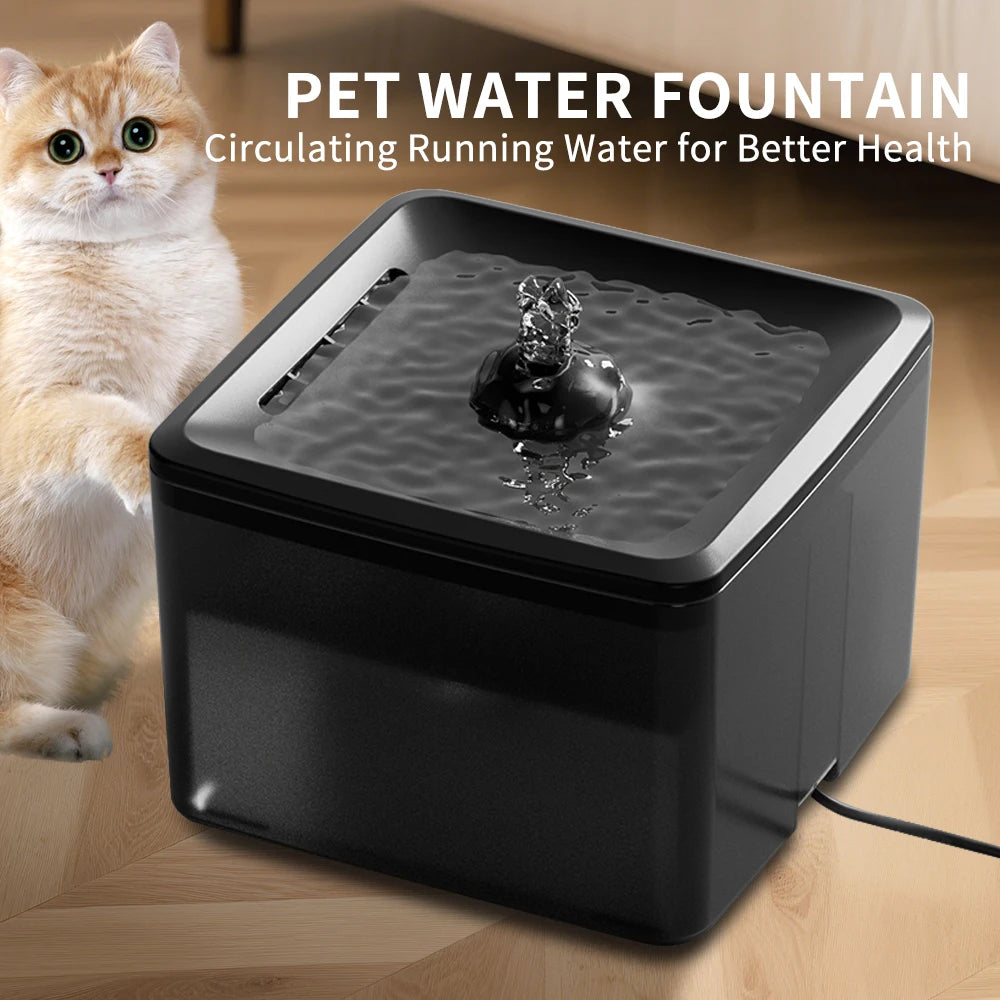 Easy Clean Square Pet Water Feeder For Cats And Dogs