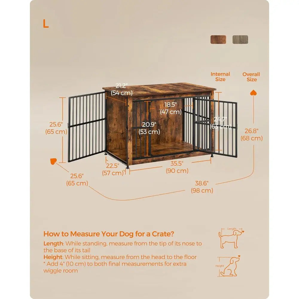 Heavy Duty Dog Crate Side Table With Durable Steel Construction