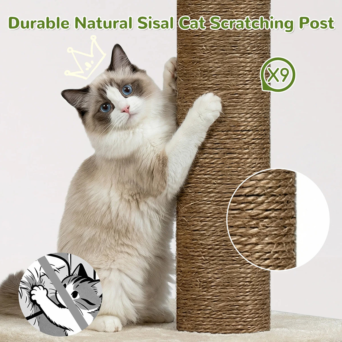 Globlazer Heavy Duty Cat Tree For Large Cats With Hammocks