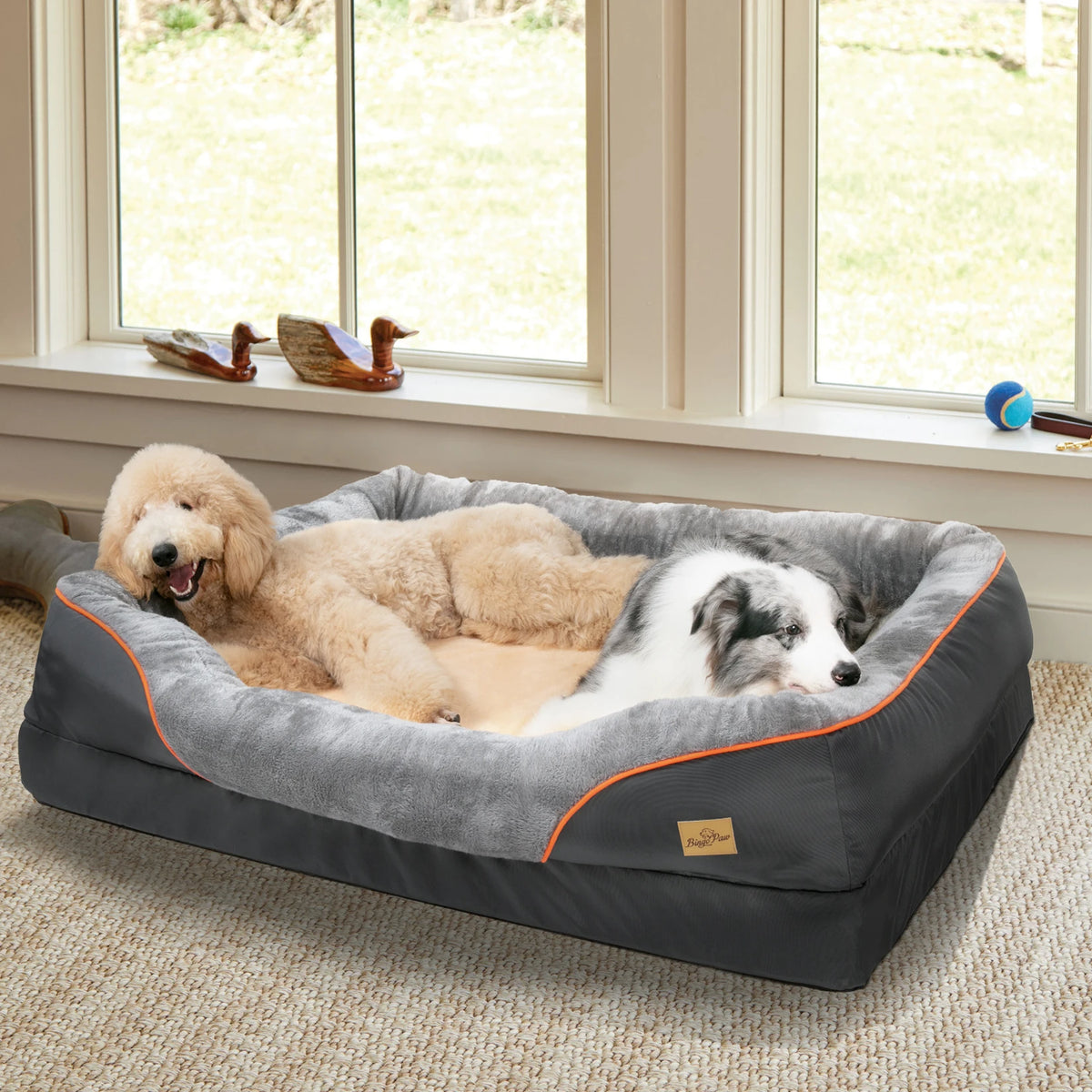 BINGOPAW Waterproof Washable Foam Dog Bed With Removable Cover