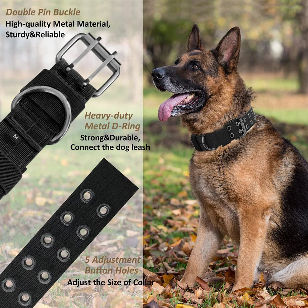 Durable Nylon Tactical Dog Collar for Training and Outdoor Use