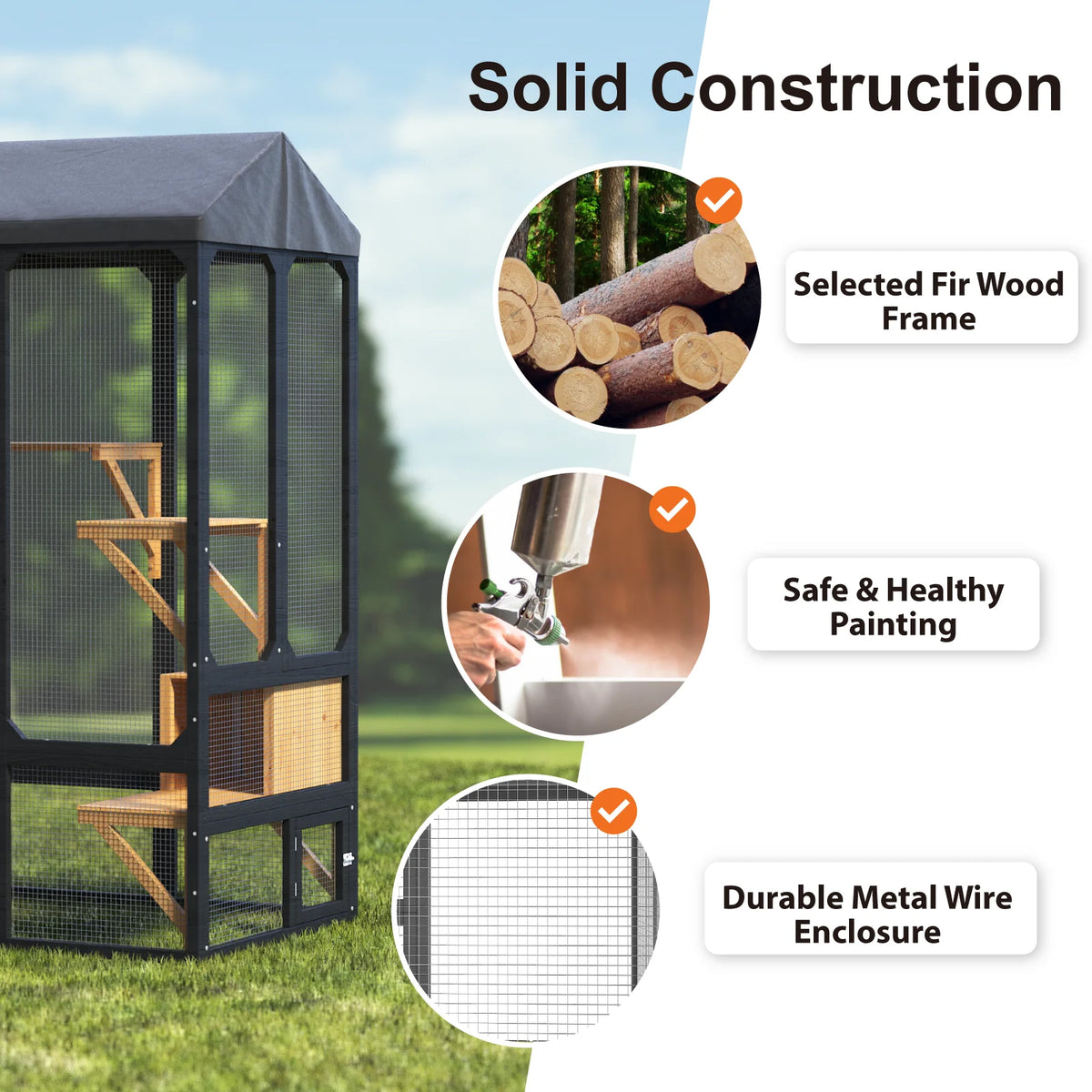 Waterproof Outdoor Cat Catio Walk In Platforms And Boxes