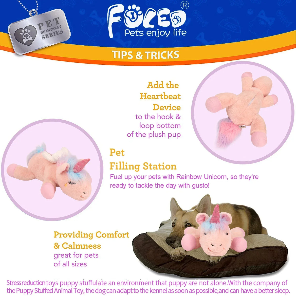 Calming Heartbeat Plush Dog Toy With Puppy Anxiety Relief Aid