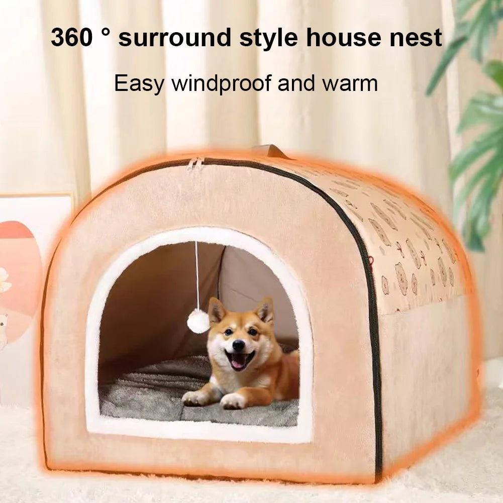 Detachable Washable Pet Cave Bed House for Cats and Dogs