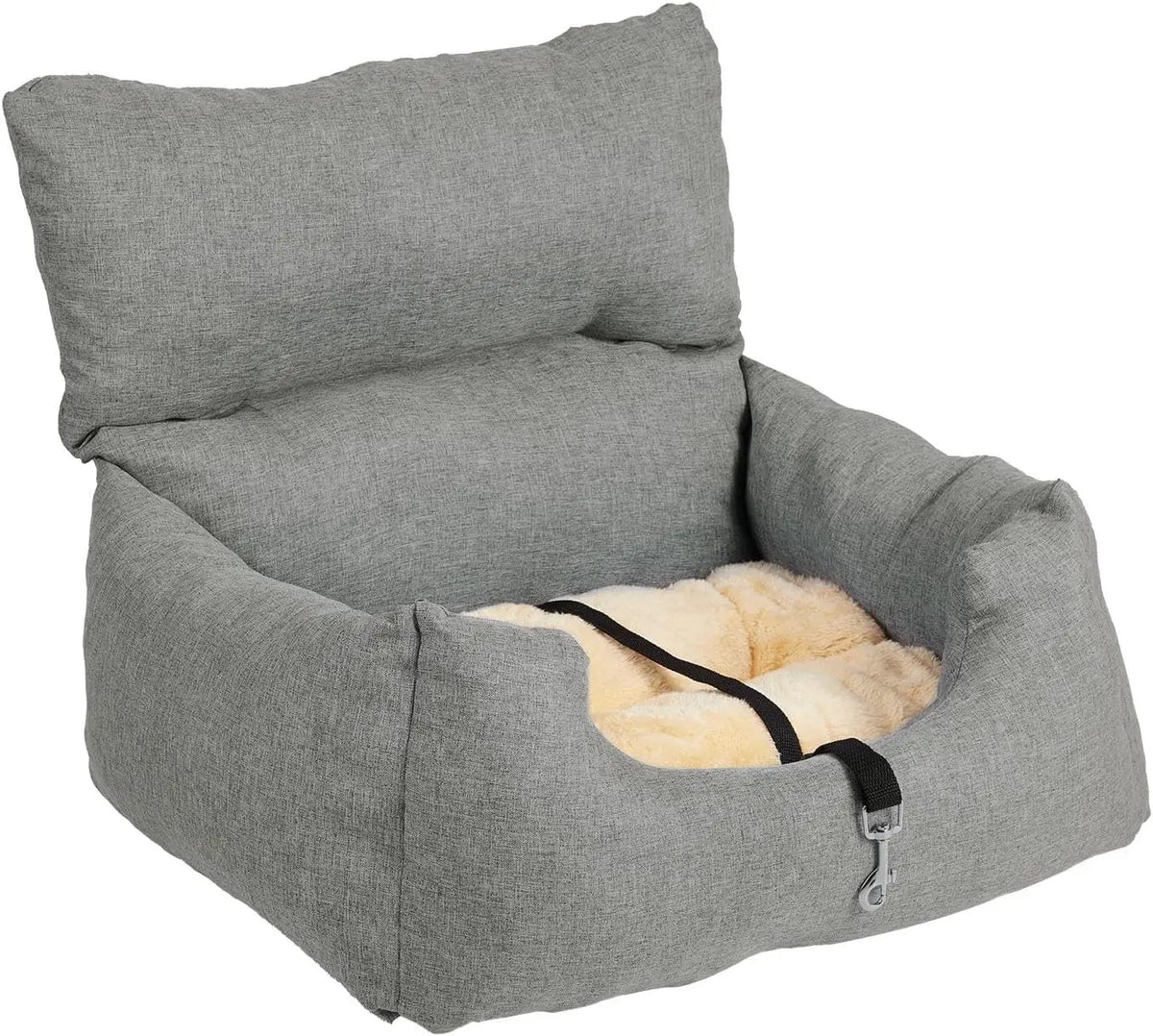 HiMiss Elevated Dog Booster Seat Features Tether And Washable Cushion