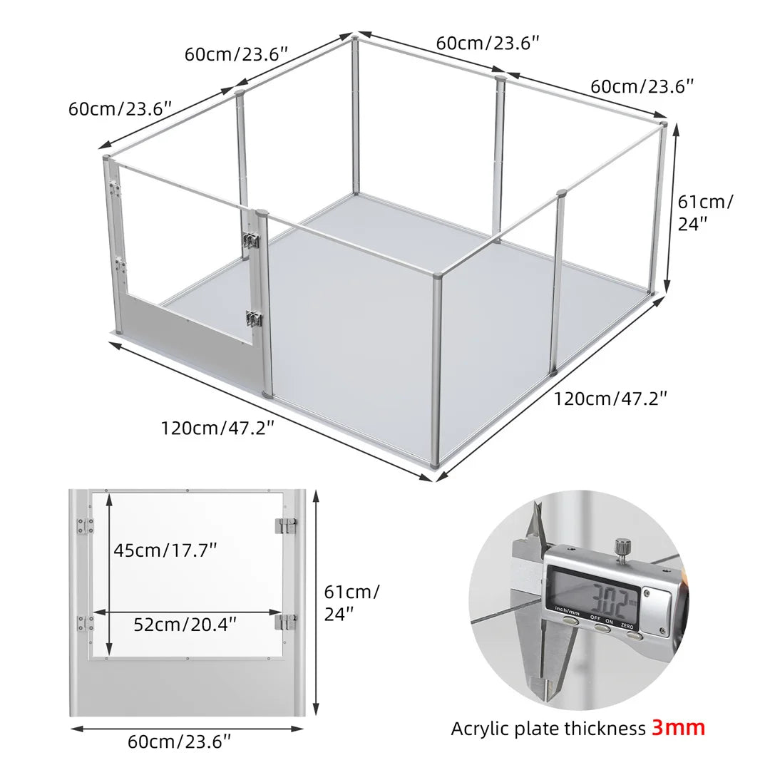 BINGOPAW Clear Acrylic Pet Playpen Waterproof Pad For Small Pets