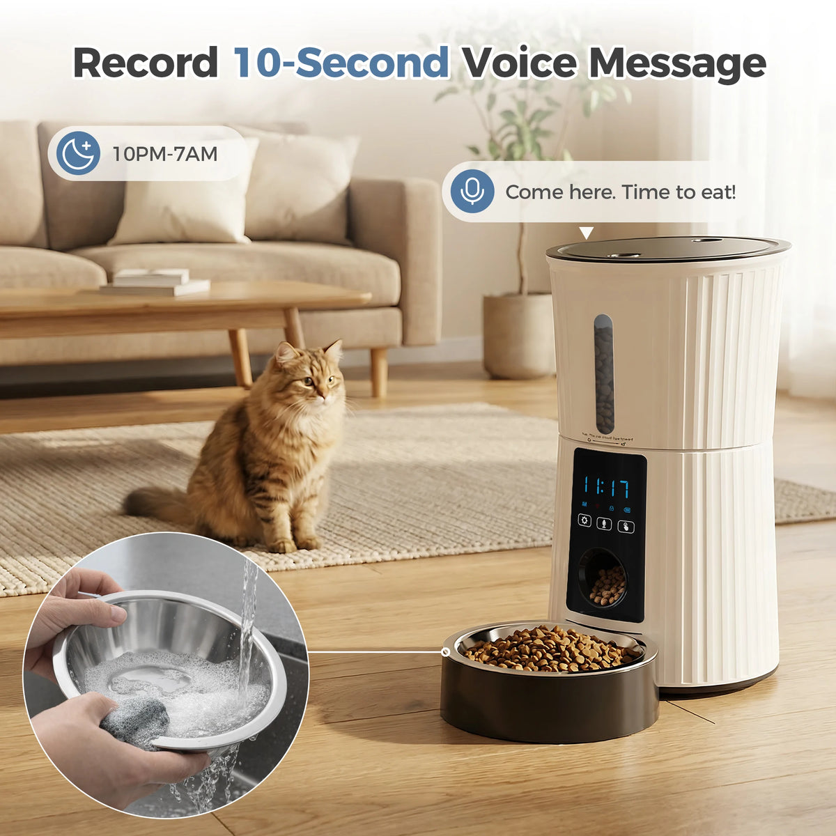 JHK WiFi Automatic Timed Cat Feeder With App Control