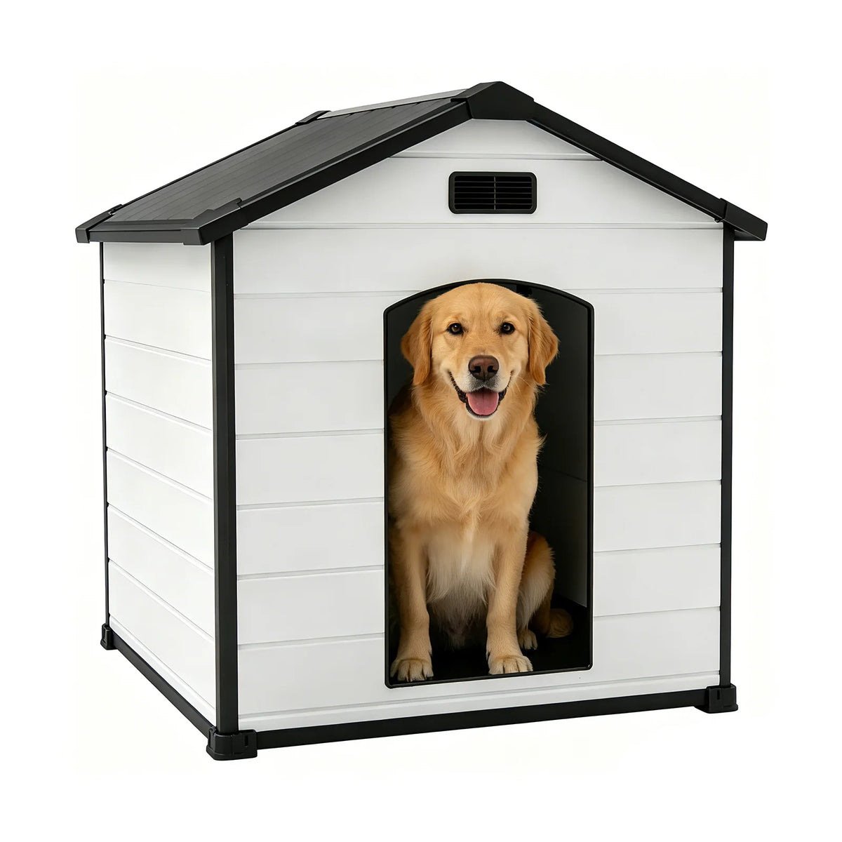 Durable Waterproof Plastic Dog Kennel With Vented Elevated Floor