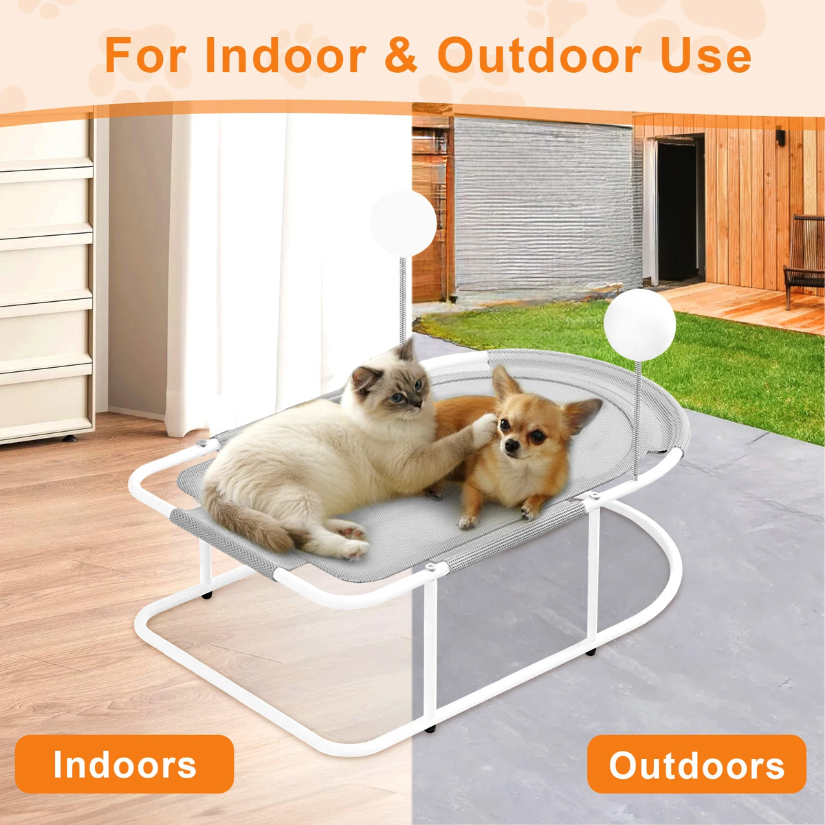 Elevated Cat Bed With Washable Breathable Mesh Metal Frame