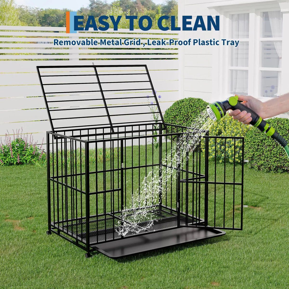 Anixol Heavy Duty Stainless Steel Dog Crate With Wheels