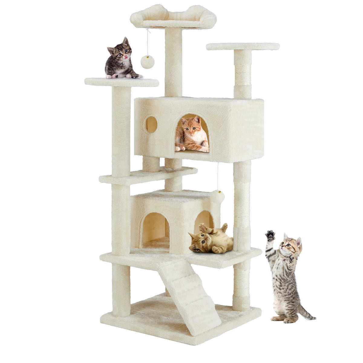 JHK Multi Tier Cat Tree Tower With Sisal Scratching Post Platform