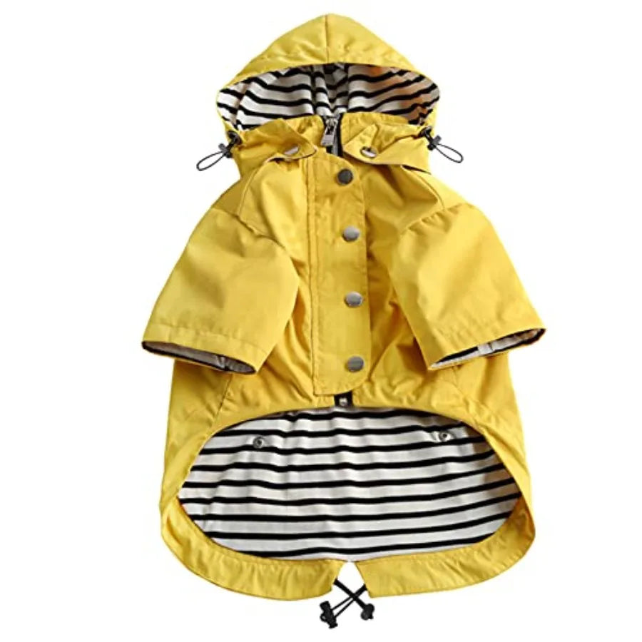 Water Resistant Dog Raincoat With Adjustable Hood Design