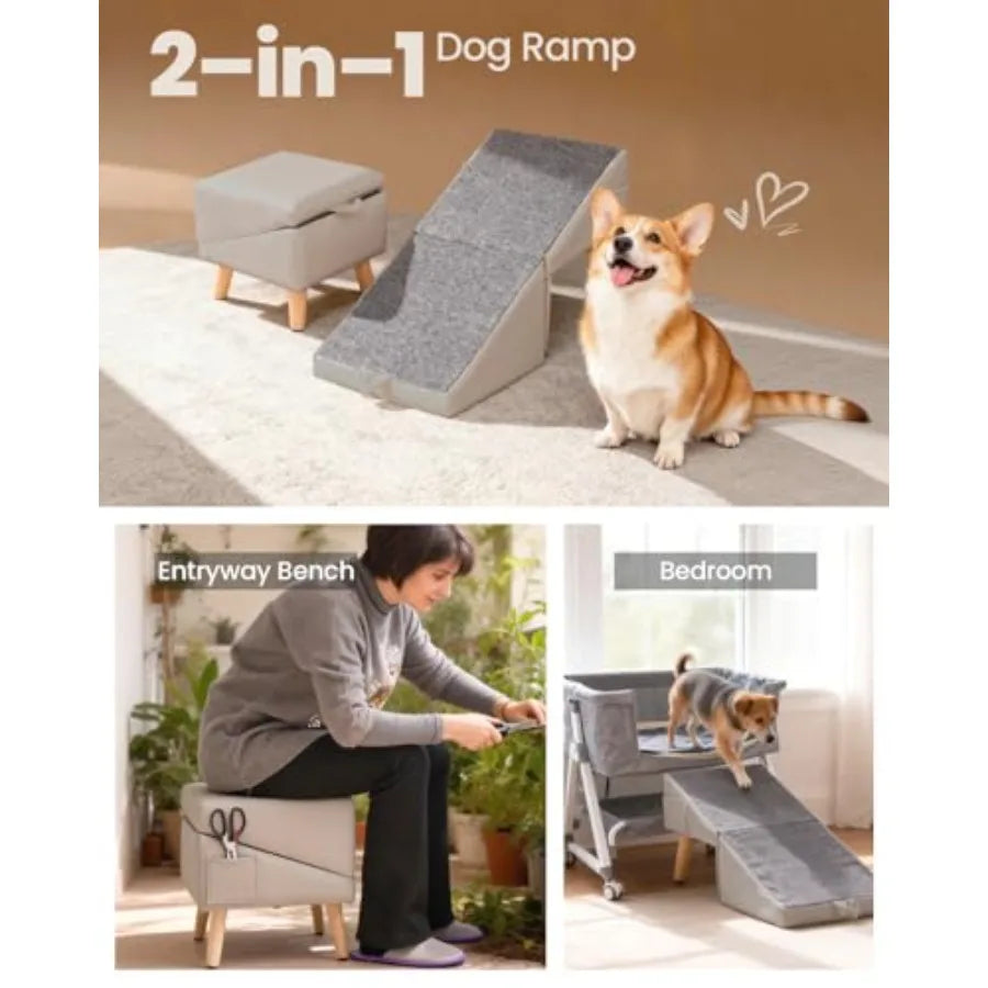 SHXI Foldable Pet Ramp For Beds And Couches With Gentle Slope