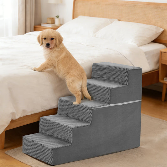 Curved Foam Dog Stairs Ramp for Gentle Indoor Pet Climbing