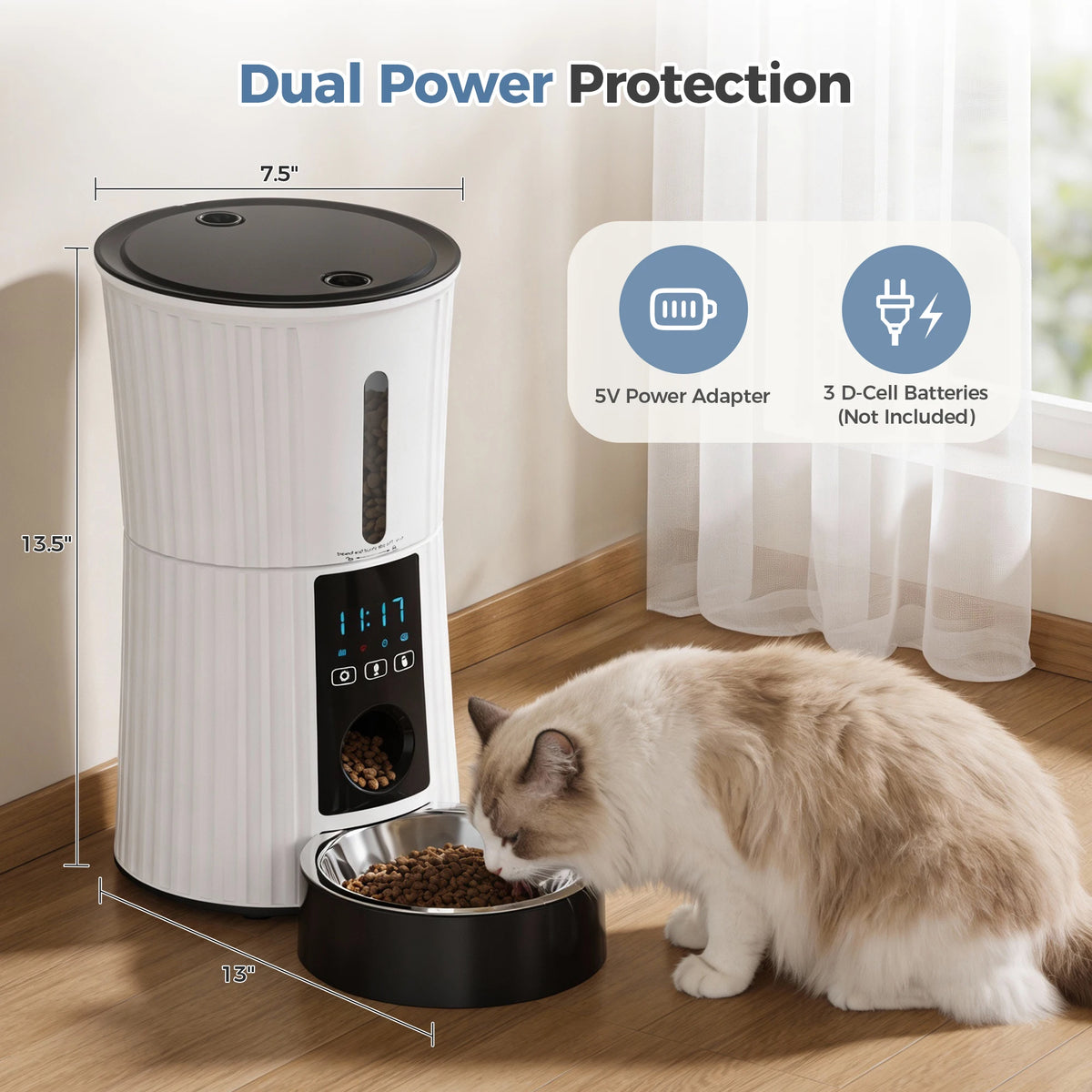 JHK WiFi Automatic Timed Cat Feeder With App Control