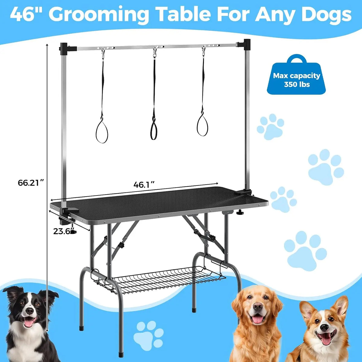 Heavy Duty Foldable Dog Grooming Table For Professional Use