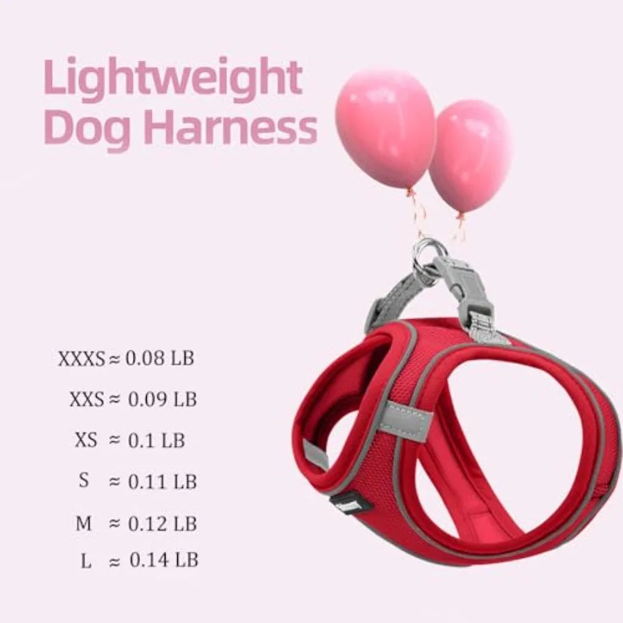 Reflective Breathable Puppy Dog Harness And Leash Set