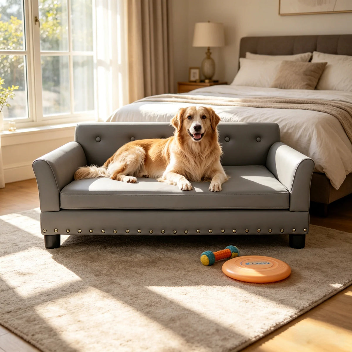 BINGOPAW Elevated Dog Sofa With Removable Microfiber Cover