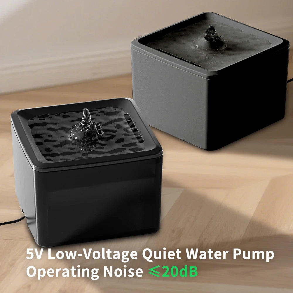 Easy Clean Square Pet Water Feeder For Cats And Dogs