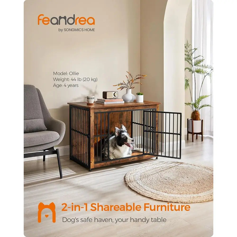 Heavy Duty Dog Crate Side Table With Durable Steel Construction