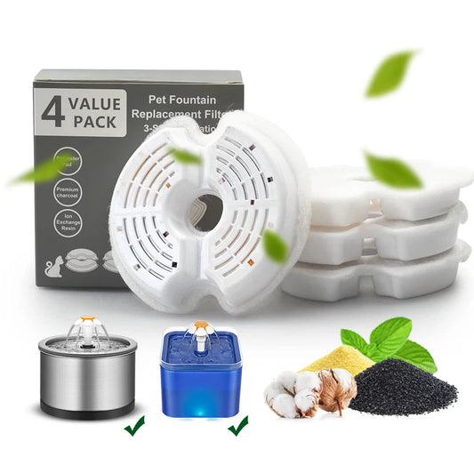 Universal Activated Carbon Replacement Filters for Pet Water Fountains