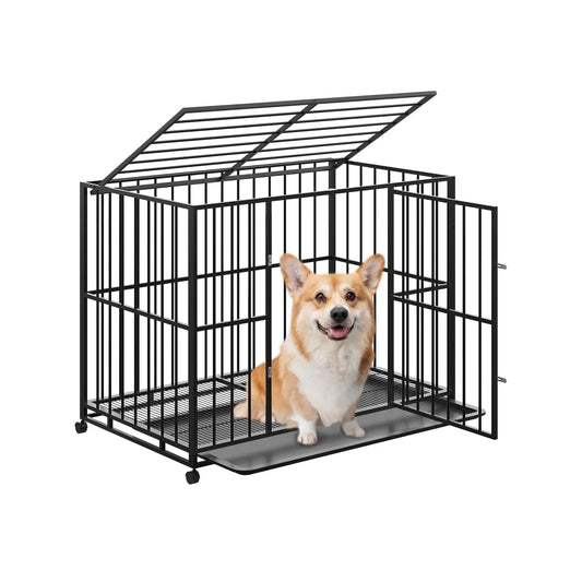 Anixol Heavy Duty Stainless Steel Dog Crate With Wheels