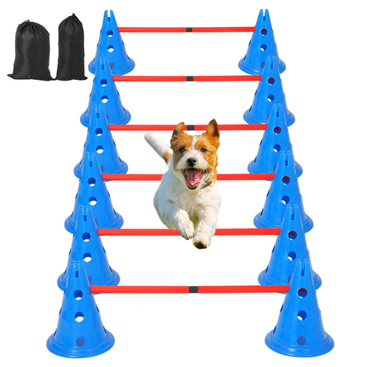Adjustable Dog Agility Training Cone And Hurdle Set