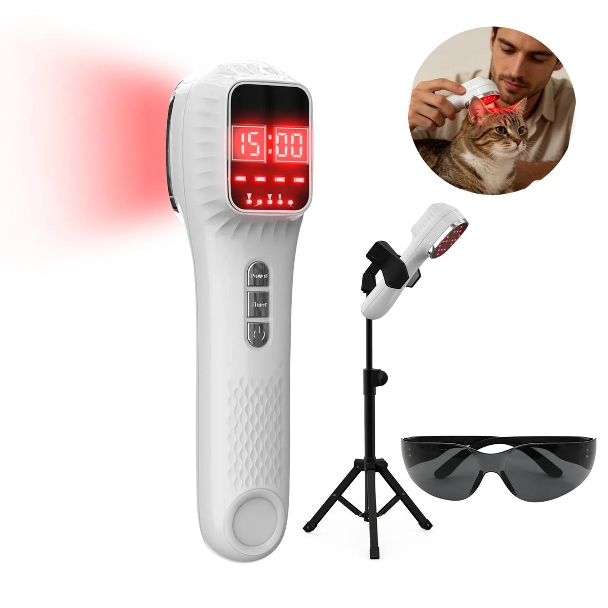Handheld Pet Laser Therapy Device With Stand For Joint Pain Relief
