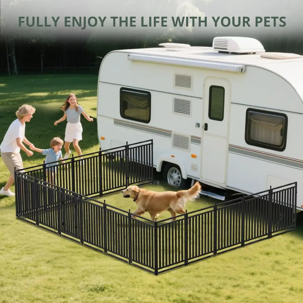 Portable Metal Dog Playpen for Indoor Outdoor and Camping Use