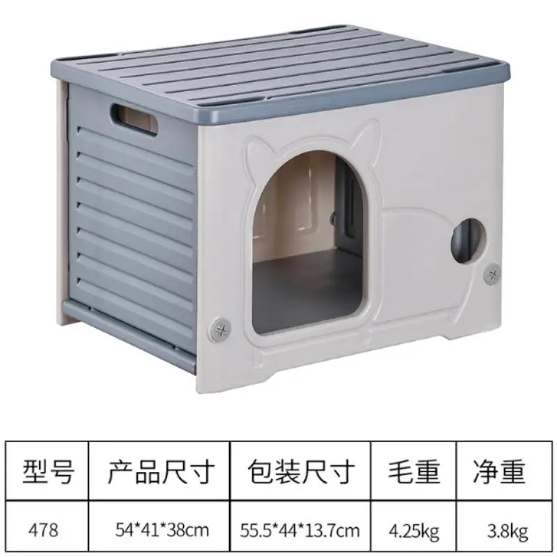 Waterproof Outdoor Cat House Cozy Plastic Condo for Kitten