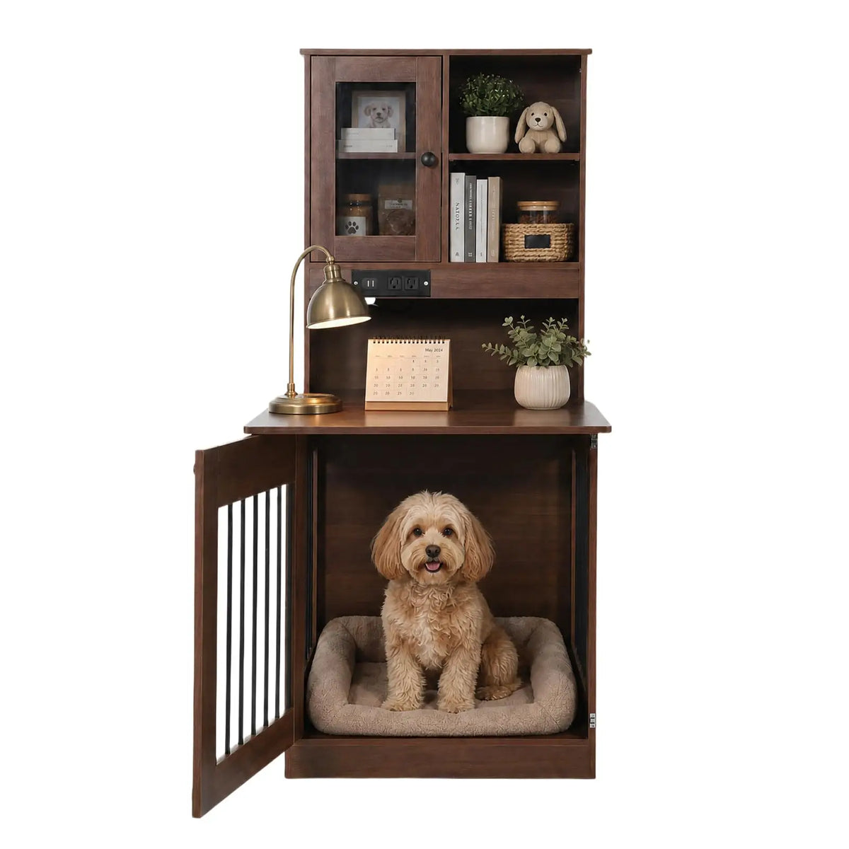 Premium Wooden Dog Crate Furniture And Nightstand For Small Dogs