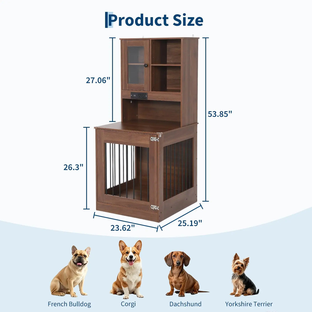 Premium Wooden Dog Crate Furniture And Nightstand For Small Dogs