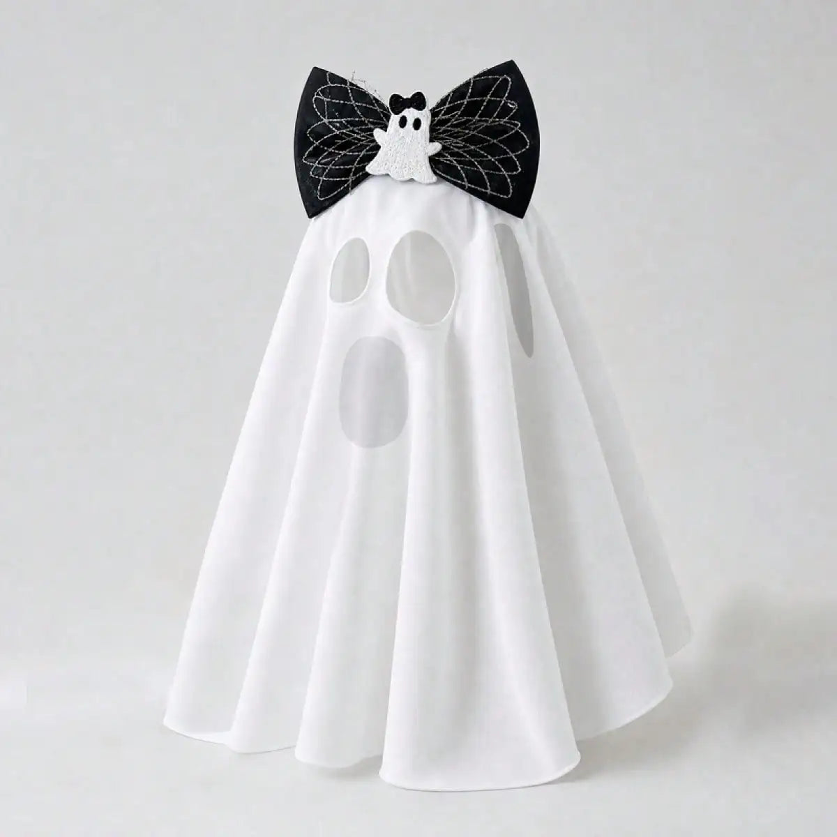 Funny Dog Halloween Ghost Costume With Bow Accessory For Pets