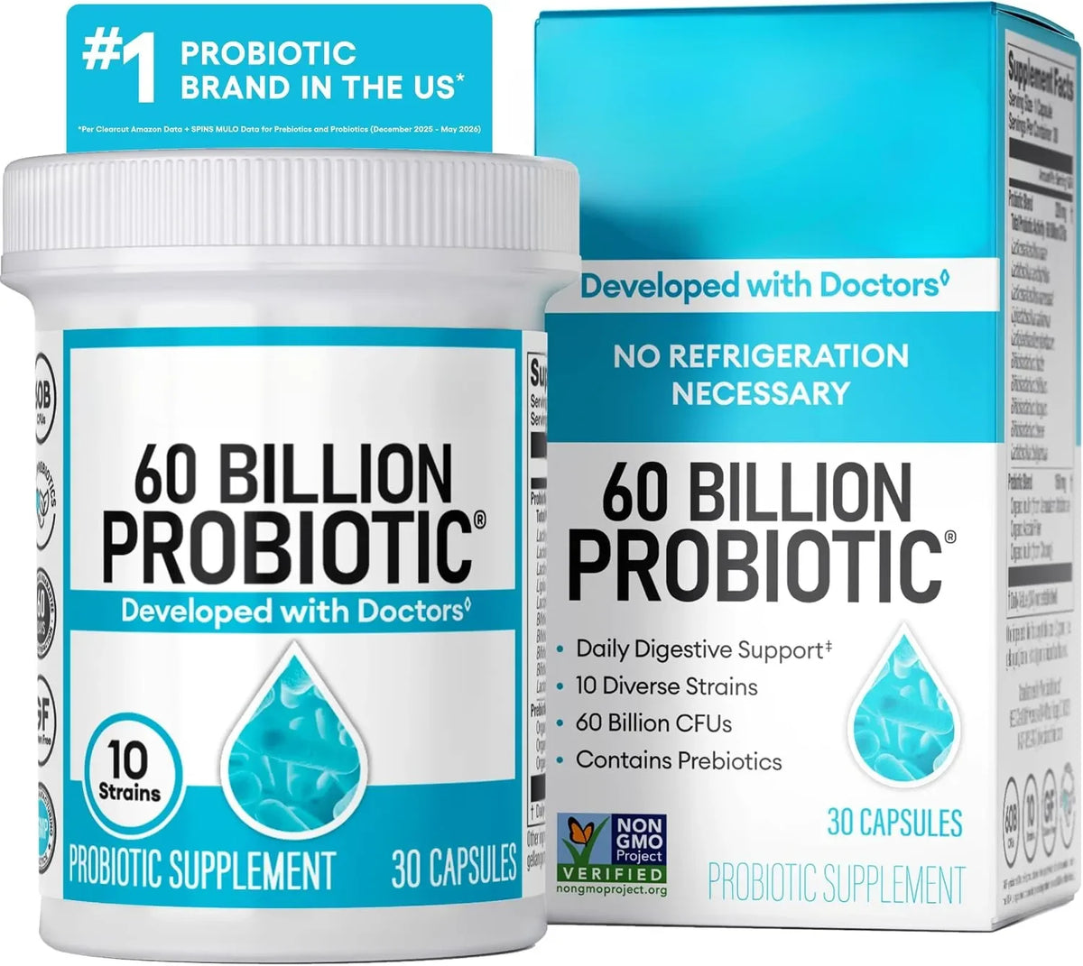 Advanced Probiotic Complex With Organic Prebiotics For Digestive Health