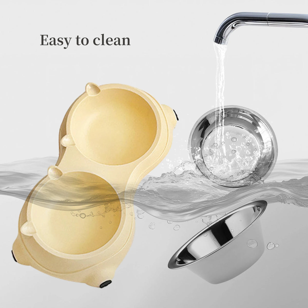 Stainless Steel Double Pet Feeder Bowl For Cats And Dogs
