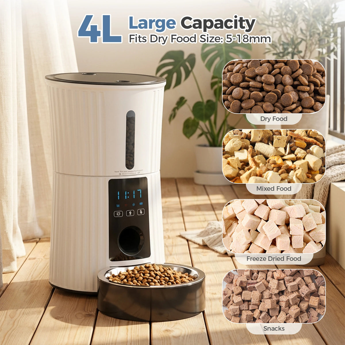 JHK WiFi Automatic Timed Cat Feeder With App Control