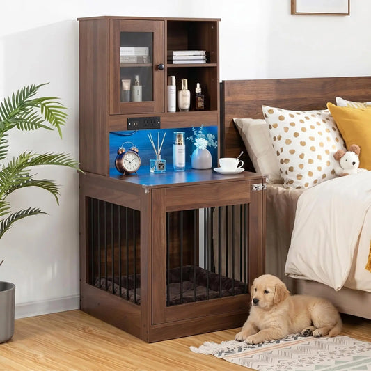 Premium Wooden Dog Crate Furniture And Nightstand For Small Dogs