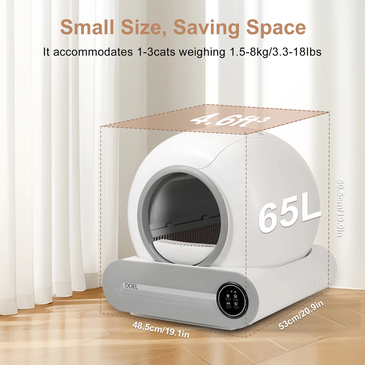 DOEL Smart Self Cleaning Litter Box Via App Control