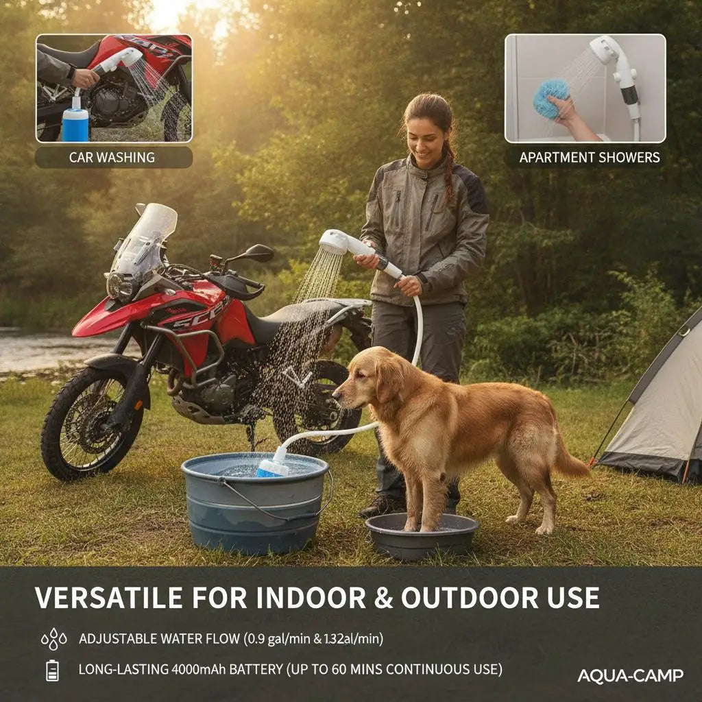 Rechargeable Handheld Shower Sprayer With Compact Pump