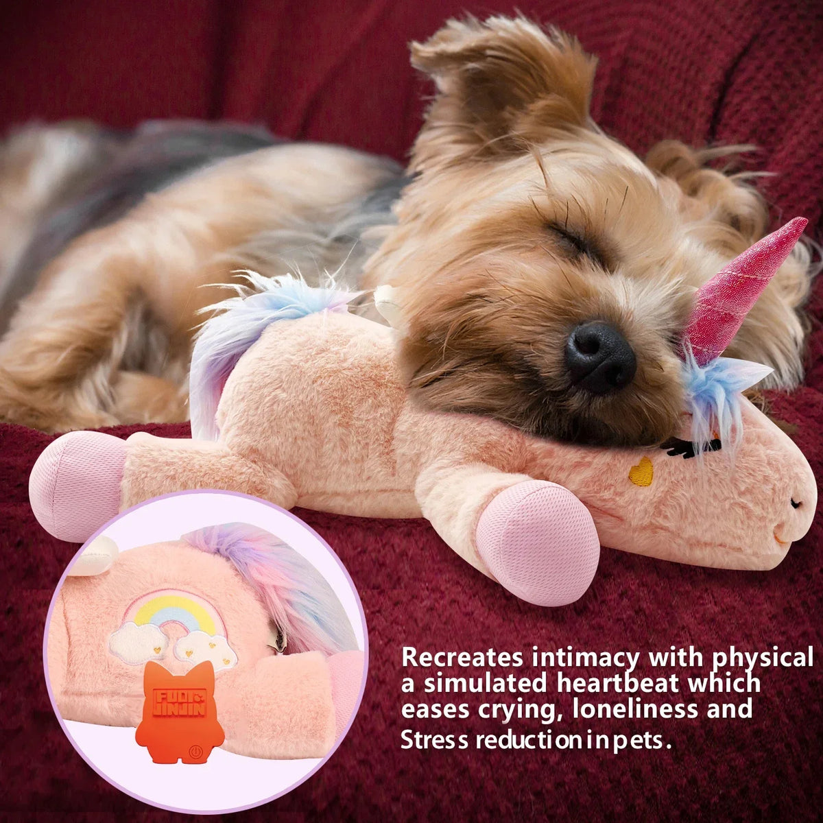 Calming Heartbeat Plush Dog Toy With Puppy Anxiety Relief Aid