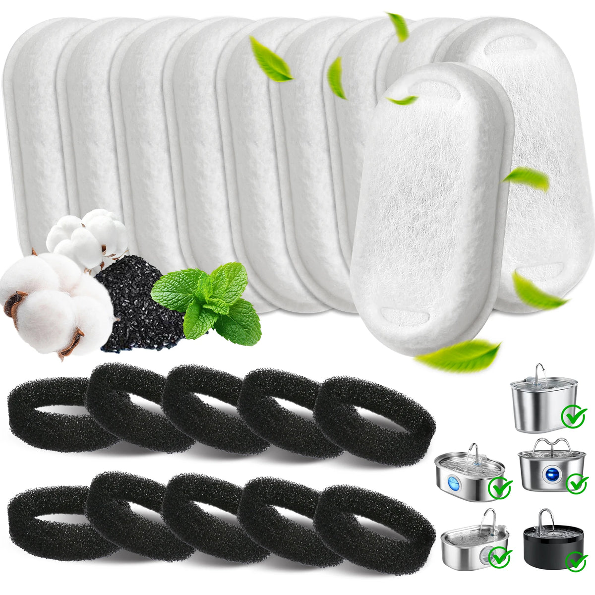 Replacement Activated Carbon Filters for Cat Water Fountains