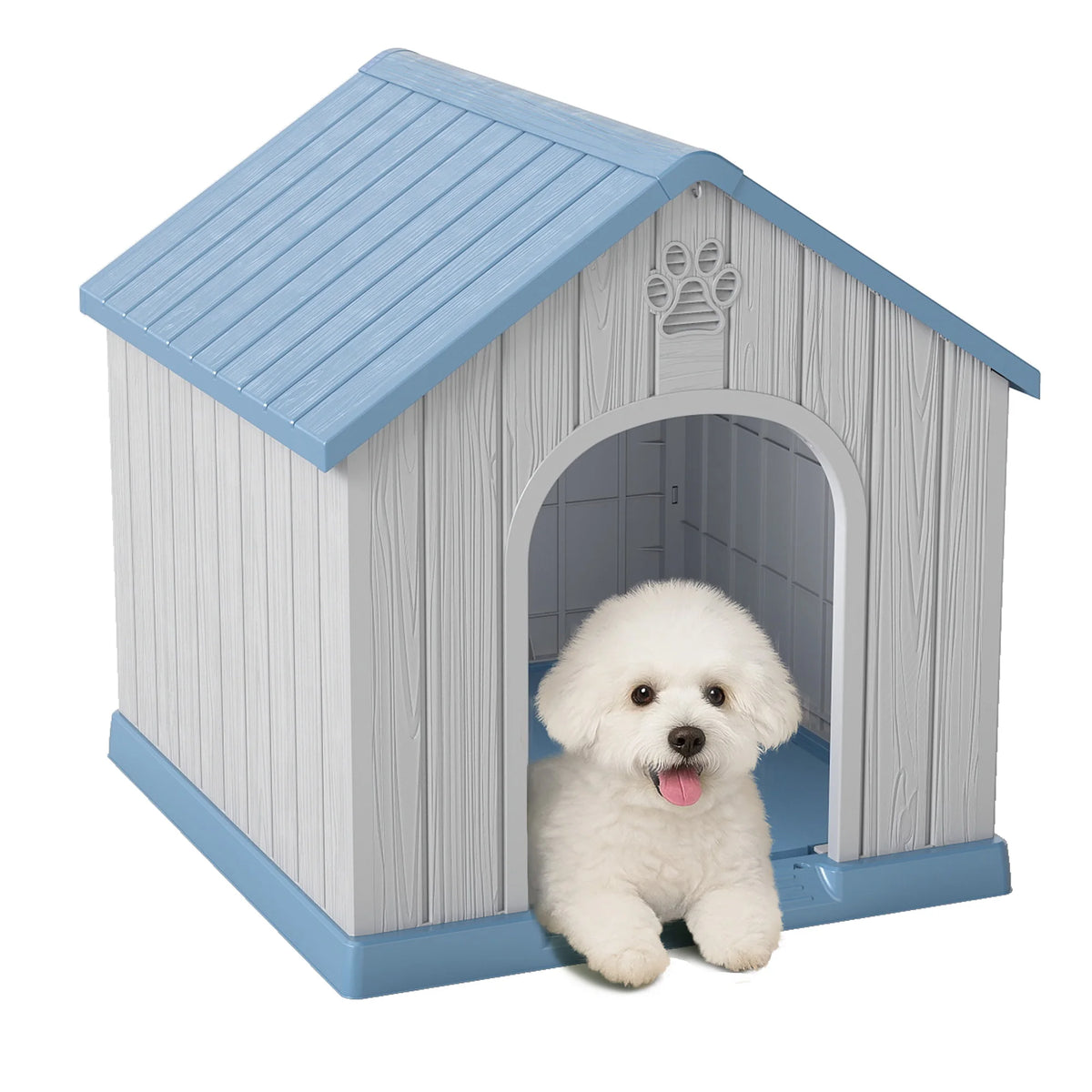 Weatherproof Plastic Dog House For Small Pets Indoor Outdoor