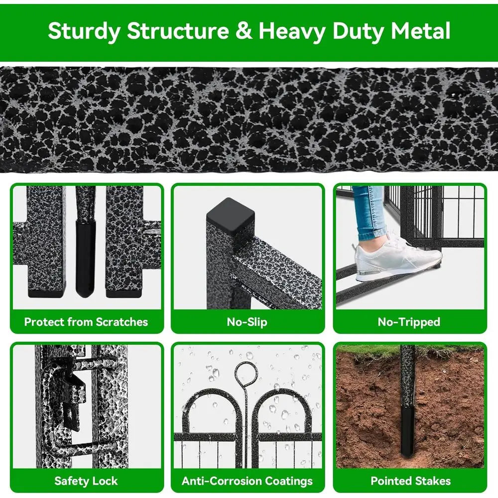Heavy Duty Outdoor Metal Dog Playpen With Anti-Rust Coating