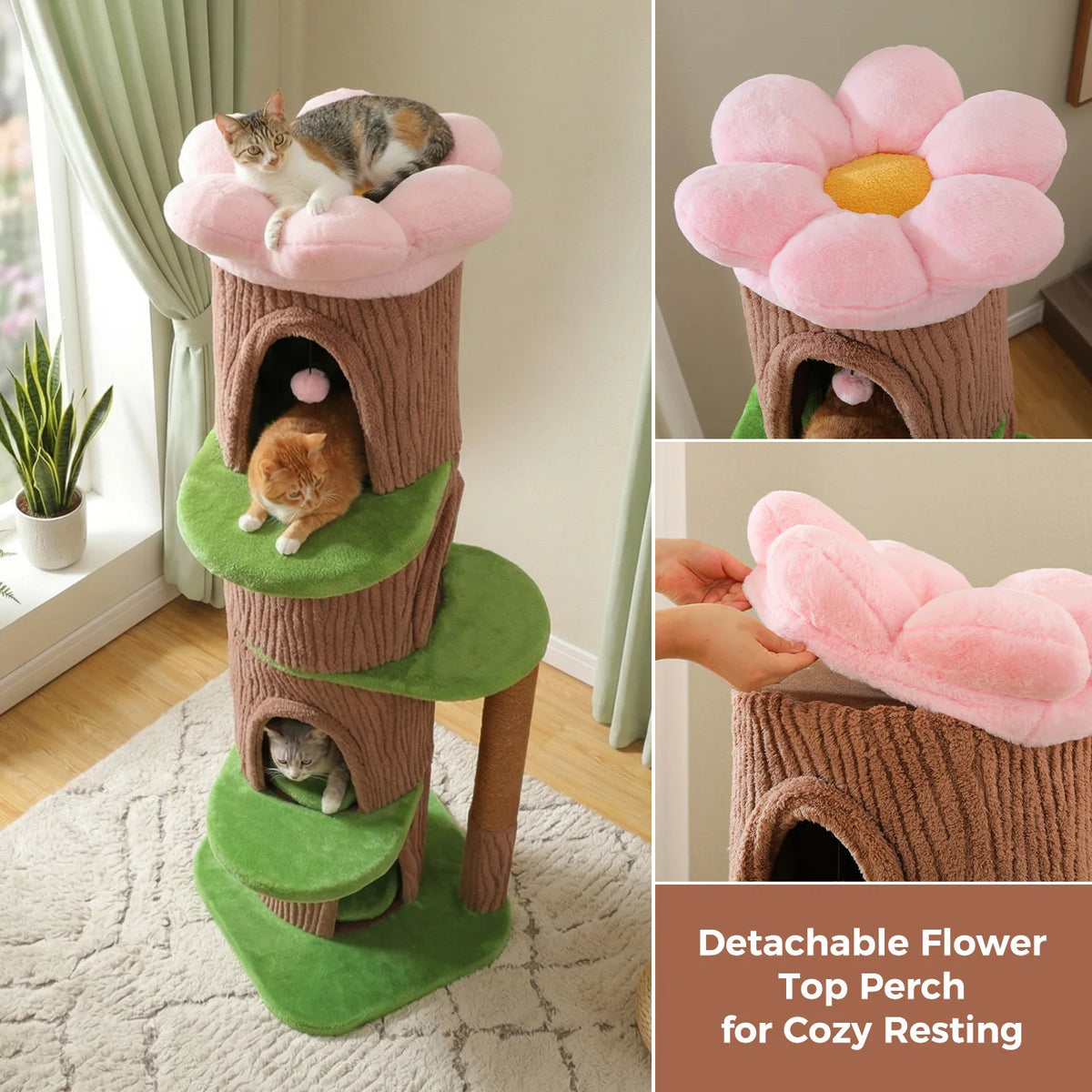P Cat Tree With Spacious Condos Scratching Posts Cozy Beds