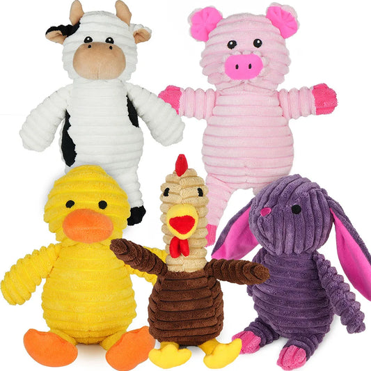 Plush Squeaky Dog Toys Assortment Bundle for Playful Dogs